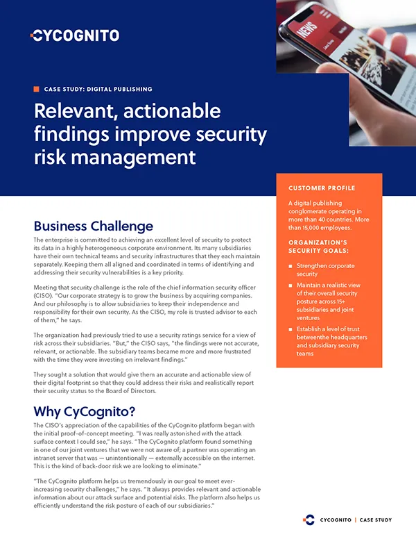 Relevant, Actionable Findings Improve Security Risk Management