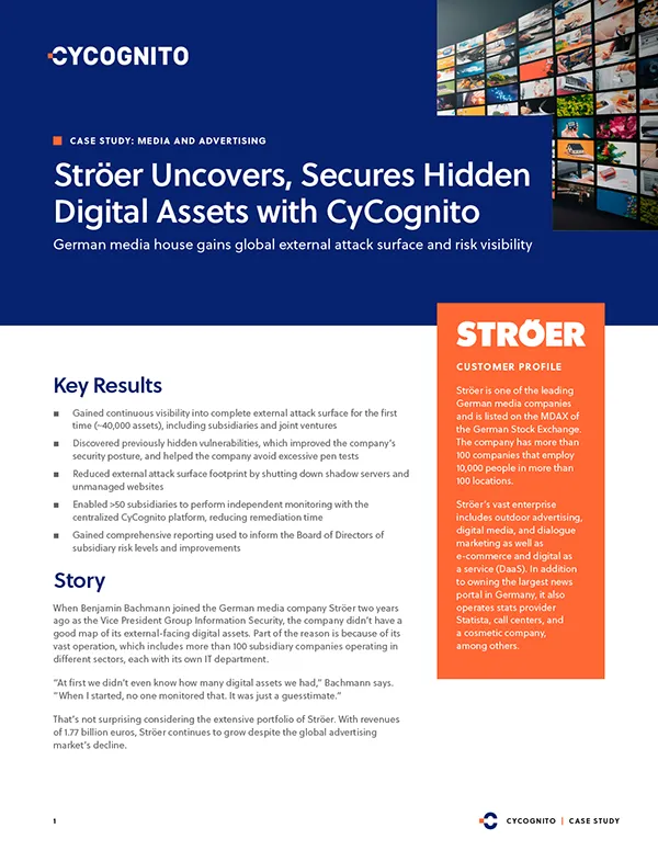 Ströer Uncovers, Secures Hidden Digital Assets with CyCognito