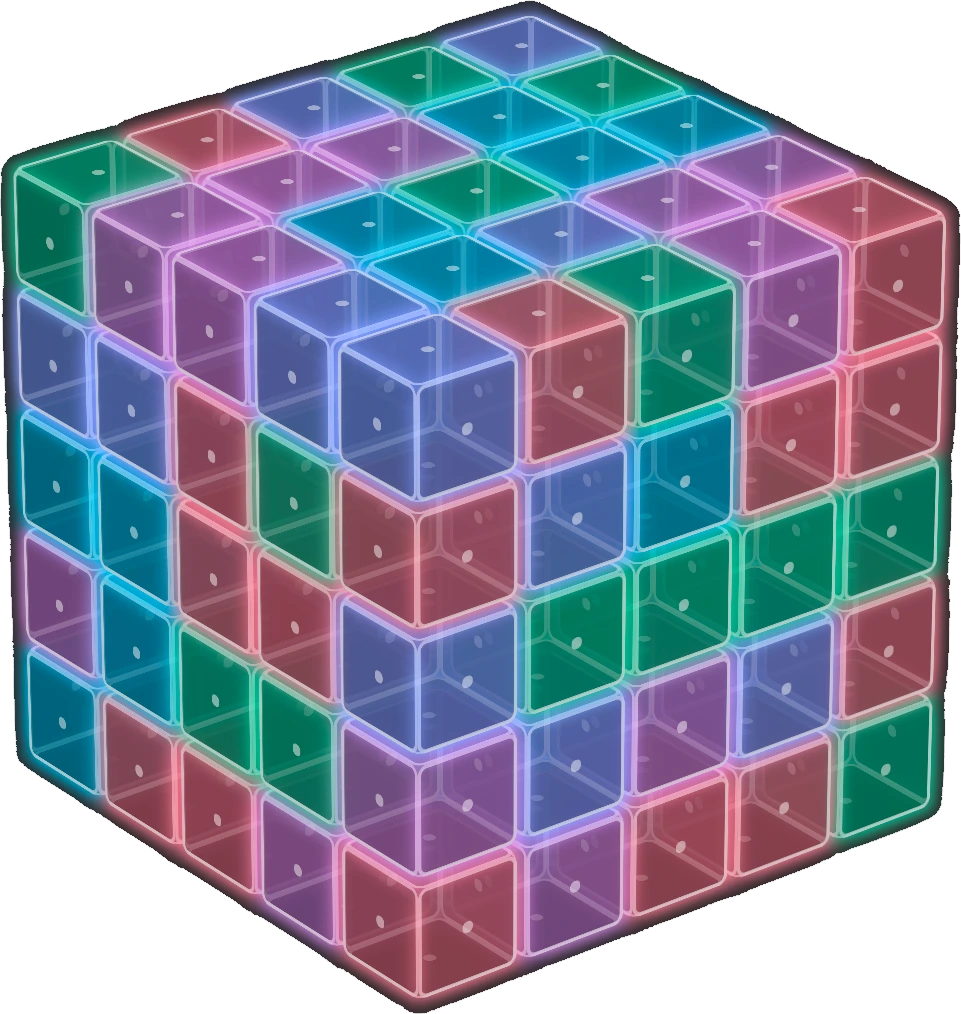 Attack surface visualized as a cube, with vulnerabilities highlighted among its squares.