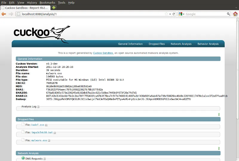 Cuckoo Sandbox