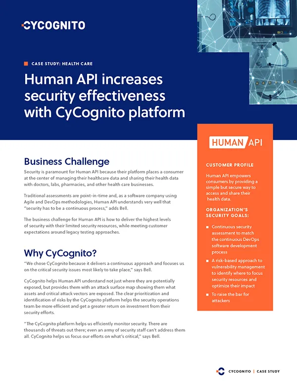 Human API Increases Security Effectiveness with CyCognito Platform