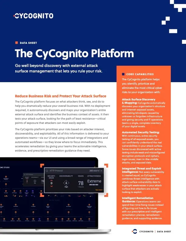 The CyCognito Platform